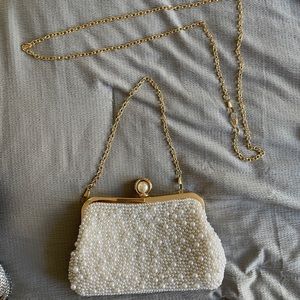 Pearl clutch/crossbody bag. Perfect for a bride!